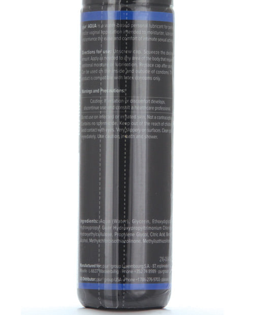 Backside of the Pjur Aqua - 100 ml Bottle | Kinkly