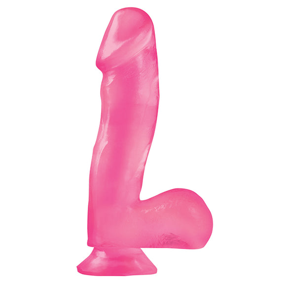Basix Rubber Works 6.5" Suction Cup Dong in Pink | Kinkly Shop