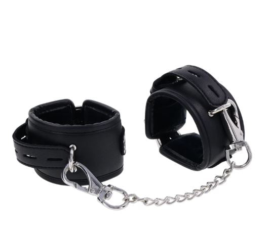 The two Sportsheets Edge Handcuffs chained together with their included double-sided chain | Kinkly