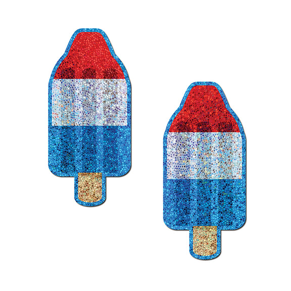 Both of the Pastease Bomb Pop in front of a plain white background | Kinkly