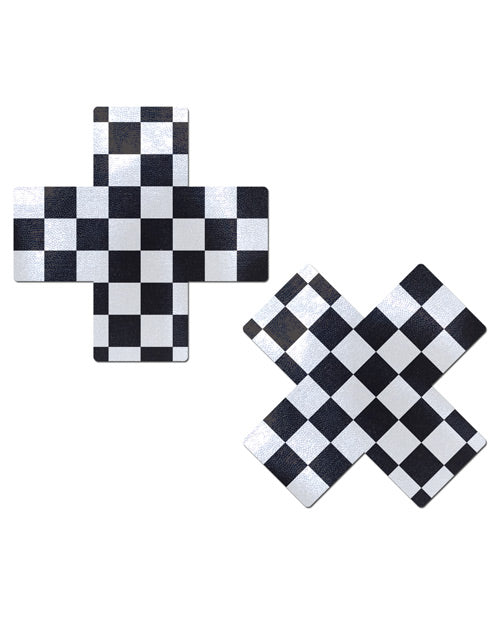 The Pastease Checker Cross in front of a plain white background | Kinkly