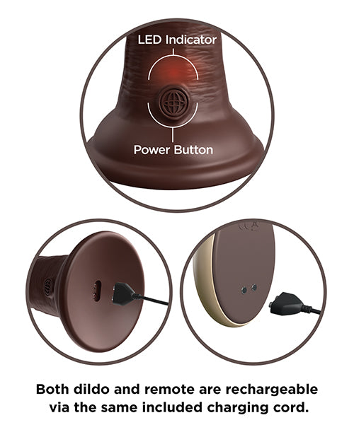 King Cock Elite Dual Density Vibrating Silicone Cock with remote