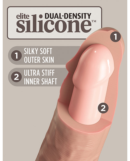 King Cock Elite Dual Density Vibrating Silicone Cock with remote