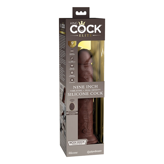 King Cock Elite Dual Density Vibrating Silicone Cock with remote