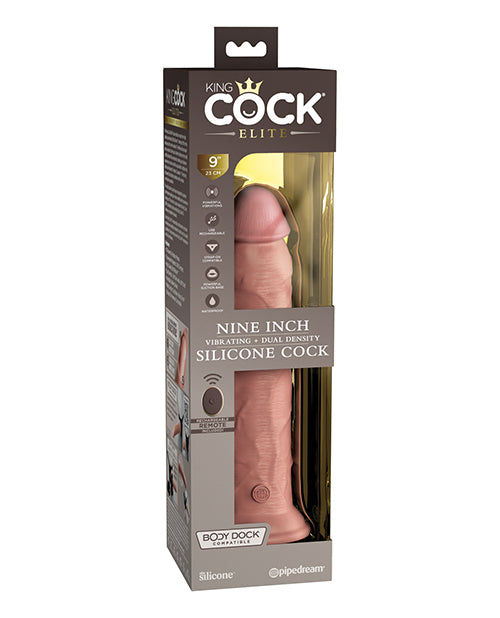 King Cock Elite Dual Density Vibrating Silicone Cock with remote