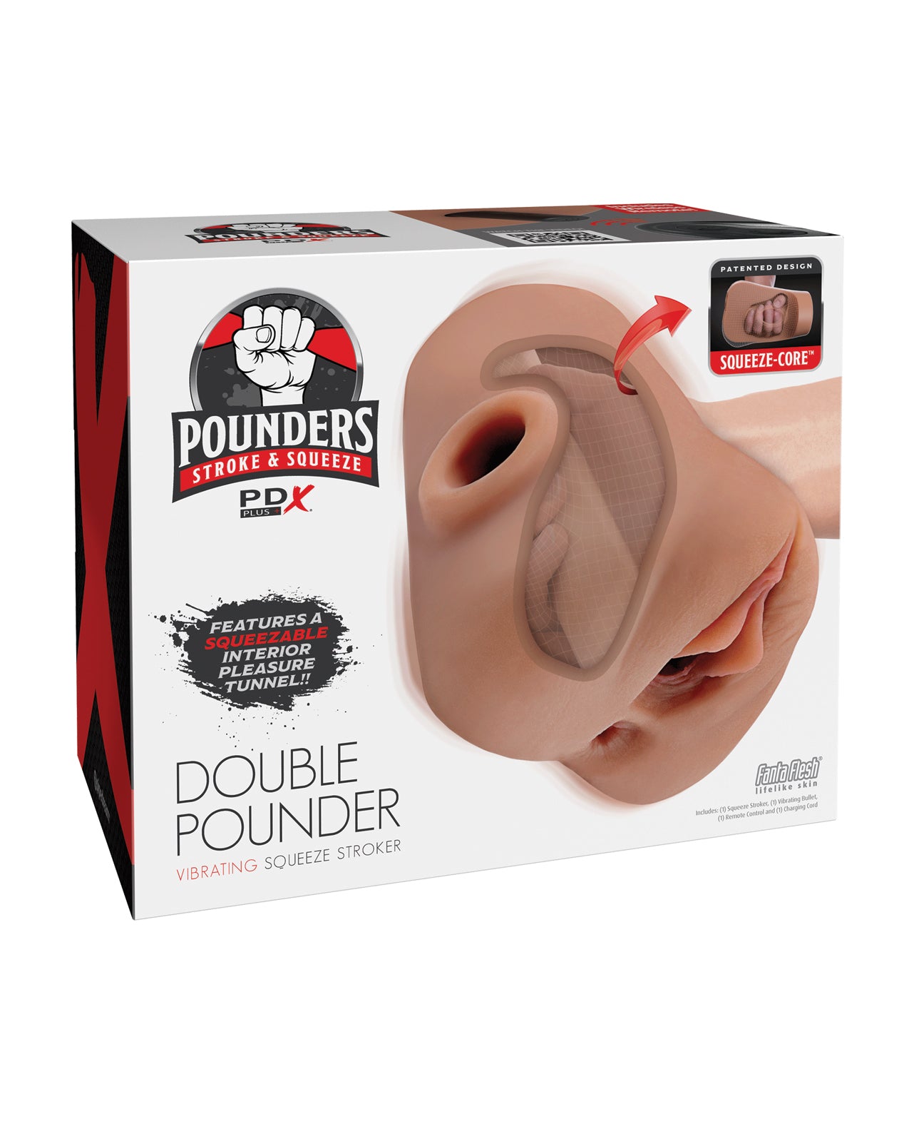Pounders Dual Hole Squeeze-Core Vibrating Stroker Kinkly Shop Pounders Dual Hole Squeeze-Core Vibrating Stroker Kinkly Shop