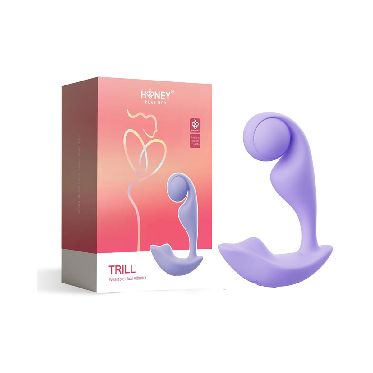 Trill Wearable Single Ball Dual Vibrator - Purple
