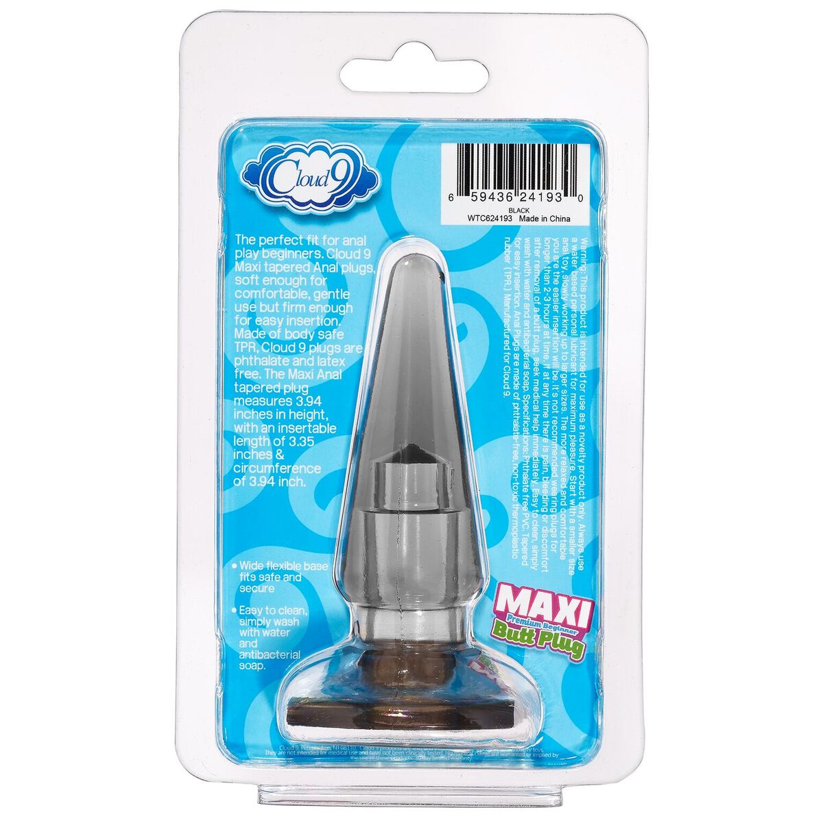 Cloud 9 maxi butt plug blue