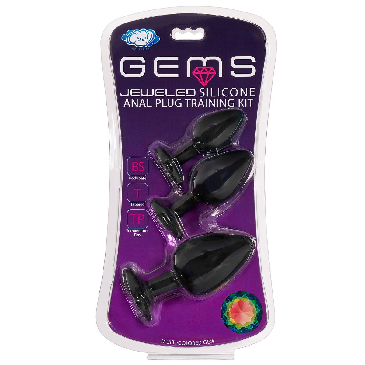 Cloud 9 gems black silicone anal plug large