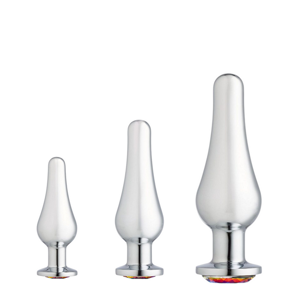 Cloud 9 gems silver chromed tall anal plug