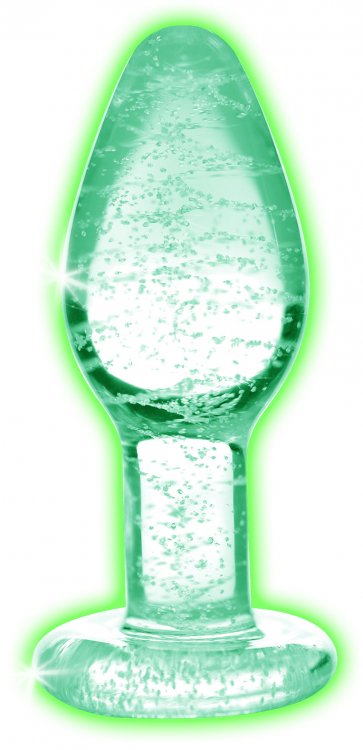 Booty Sparks Glow Glass Anal Plug Small & Glows Bright Green Kinkly Shop Booty Sparks Glow Glass Anal Plug Small & Glows Bright Green Kinkly Shop