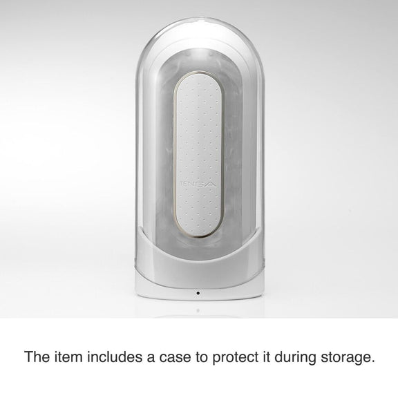 The TENGA Flip Zero Vibrating shown inside of its packaging | Kinkly