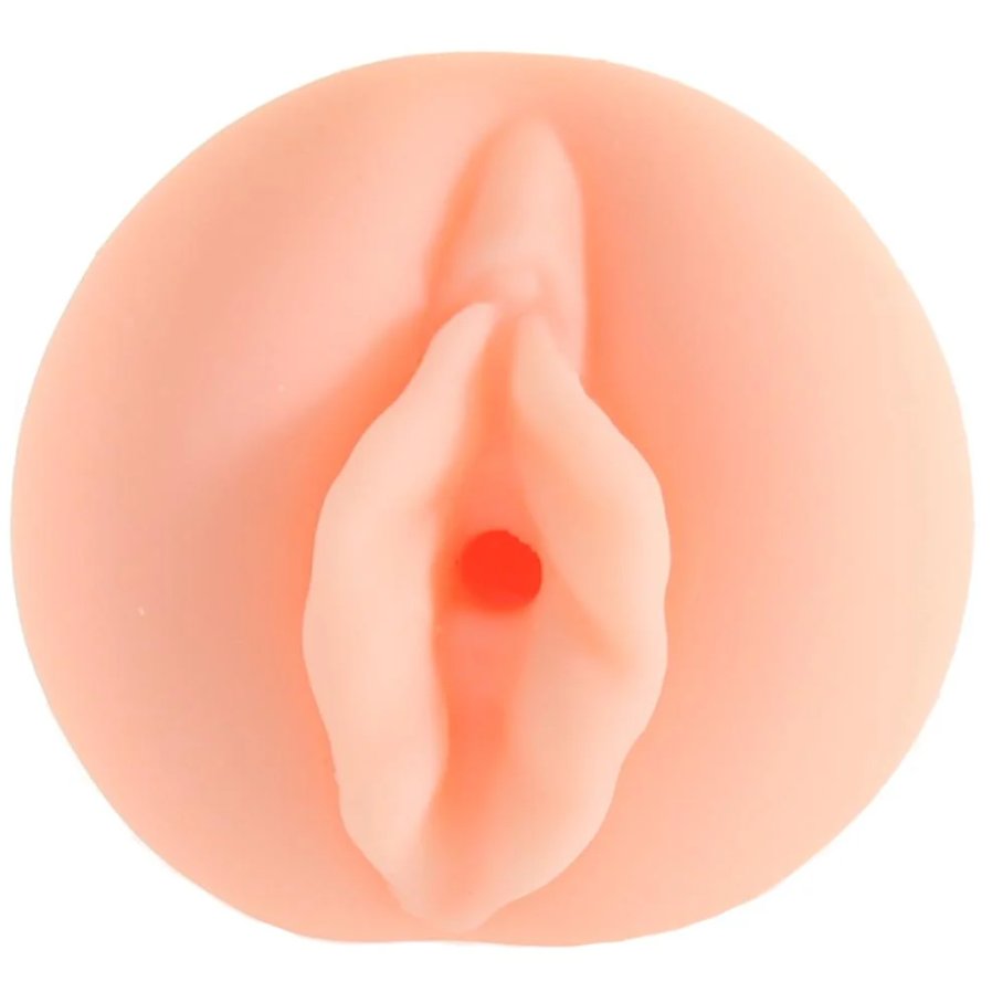 Orifice and entrance of the AJ Applegate Pussy stroker. It has a pair of visible labia. | Kinkly Shop
