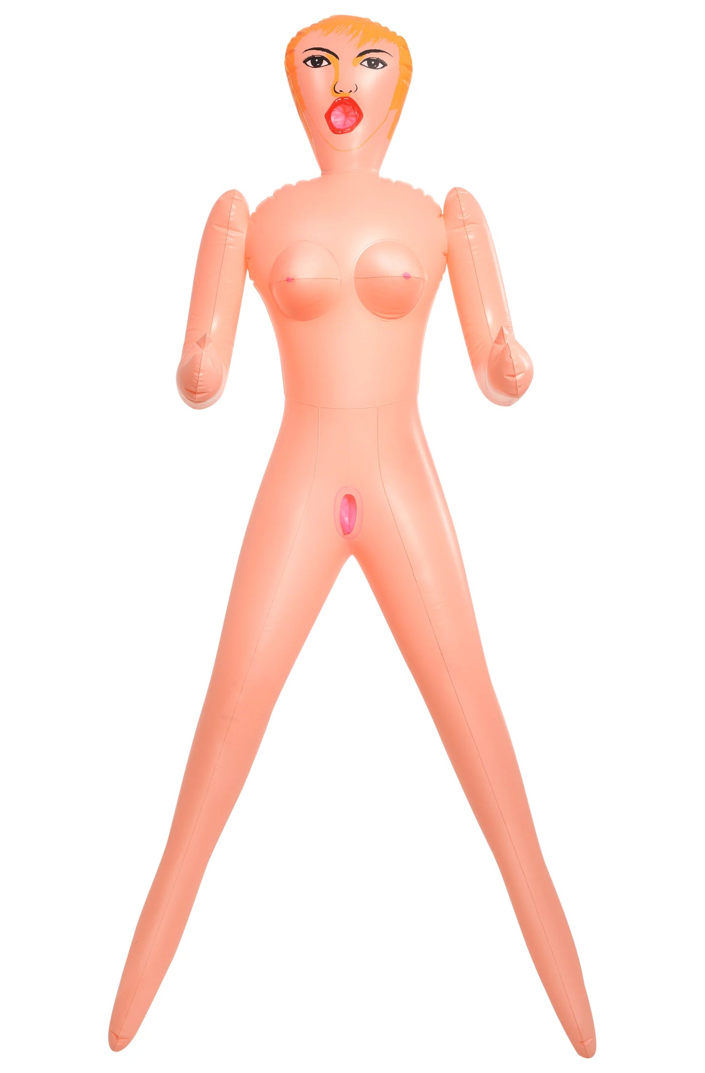 Front view of the Becky Beginner Love Doll. The doll has an anal hole, oral hole, and anal hole with inflated breasts. | Kinkly Shop