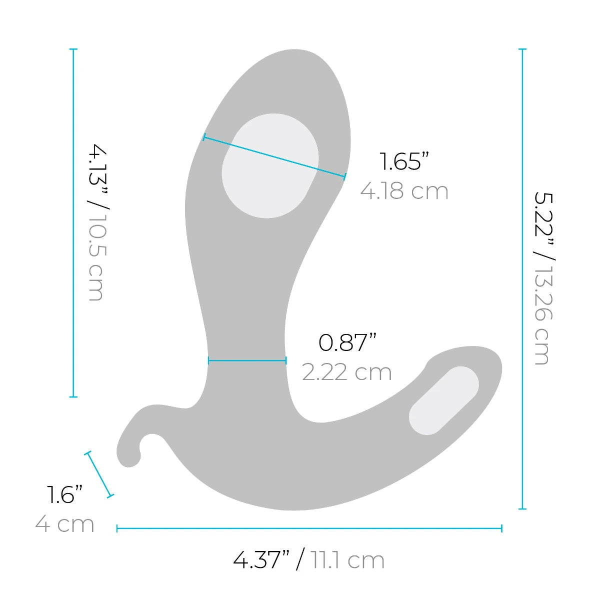 Outline of the b-Vibe Expand with all of the measurements overlayed on top of the outline. | Kinkly