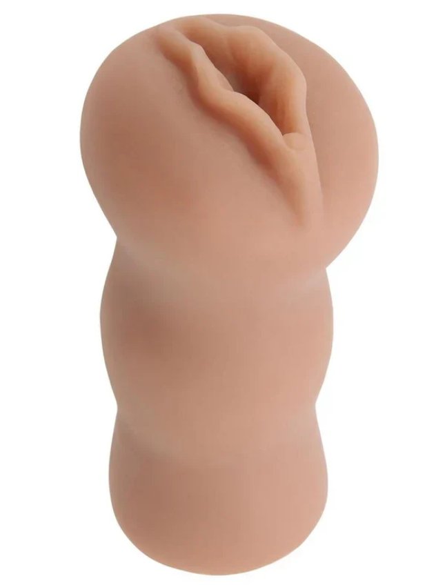 Side view of the Ana Foxx Pussy stroker. The stroker's sides are smooth with no texture. | Kinkly Shop