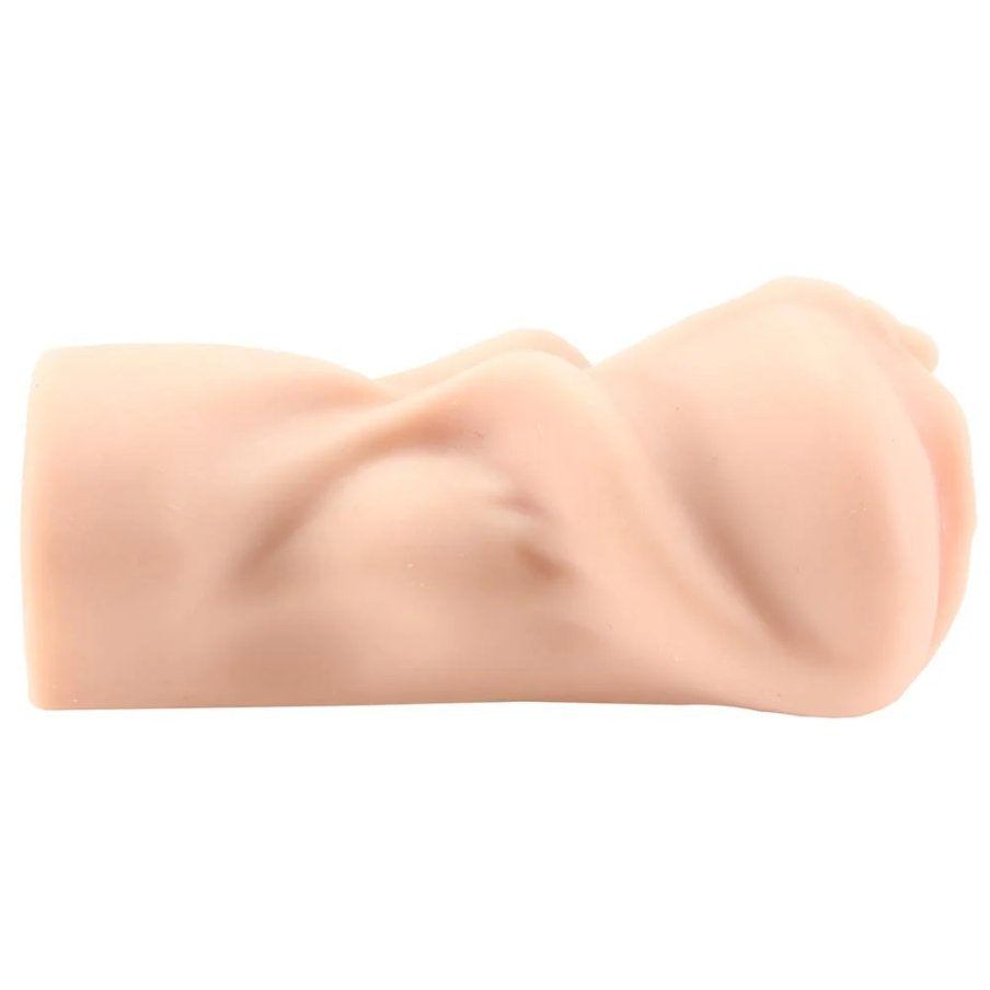 Side view of the Angela White Pussy stroker. | Kinkly Shop