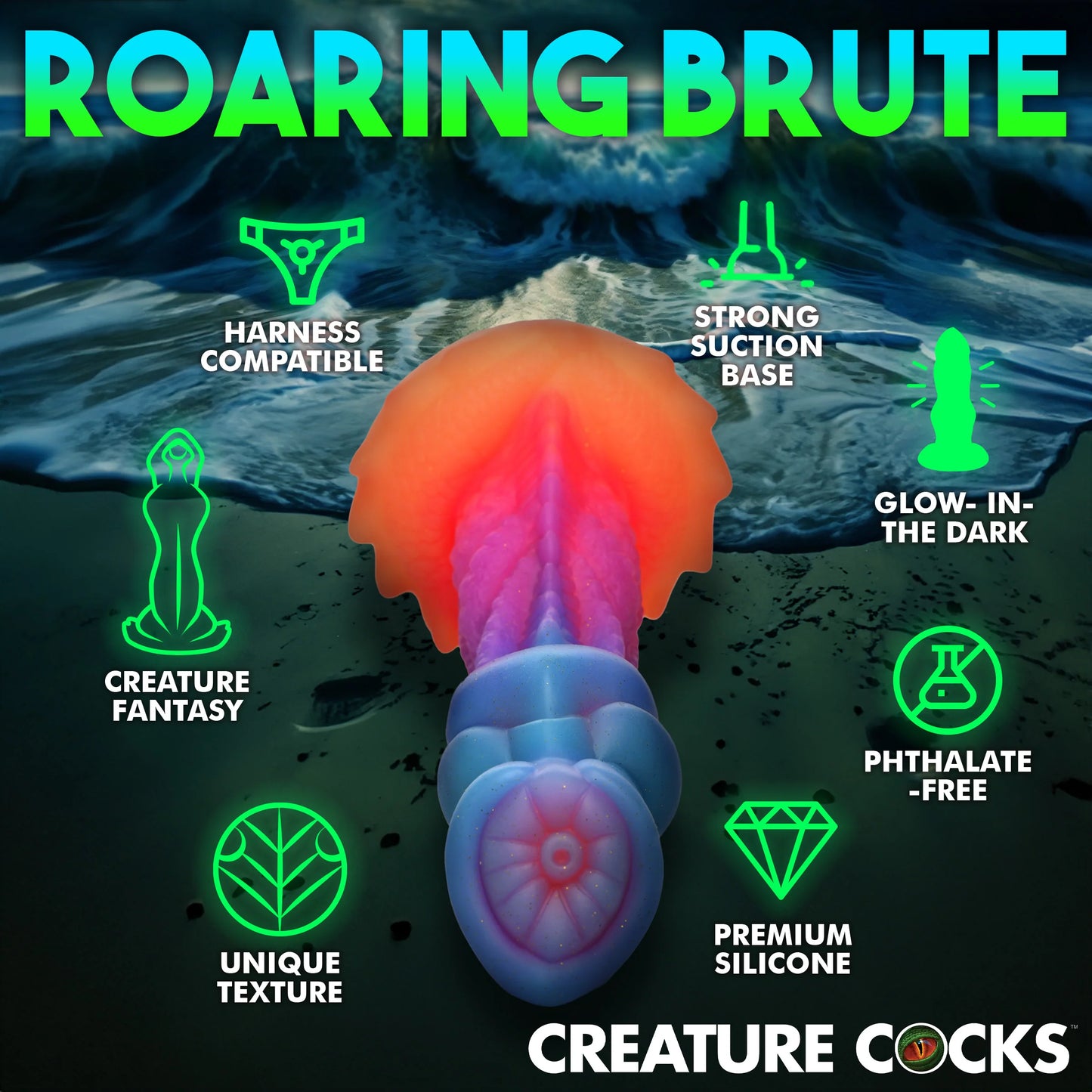 Creature Cocks Glow-in-the-Dark Aqua-Cock