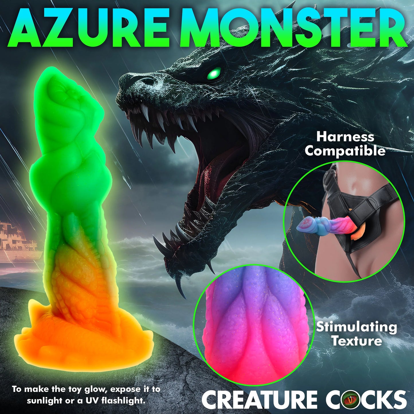 Creature Cocks Glow-in-the-Dark Aqua-Cock