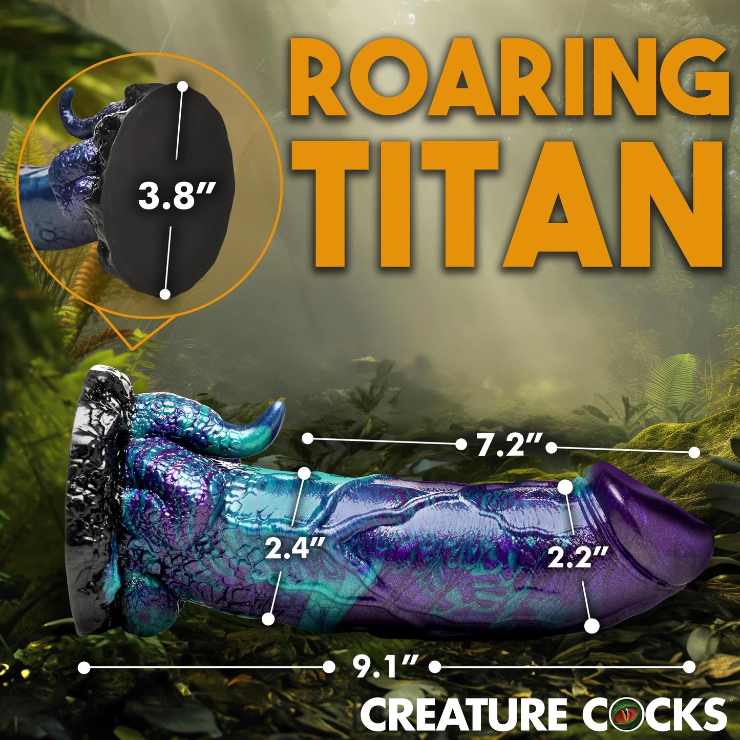 Measurements for the Creature Cocks Dino Dick Extra-large | Kinkly Shop