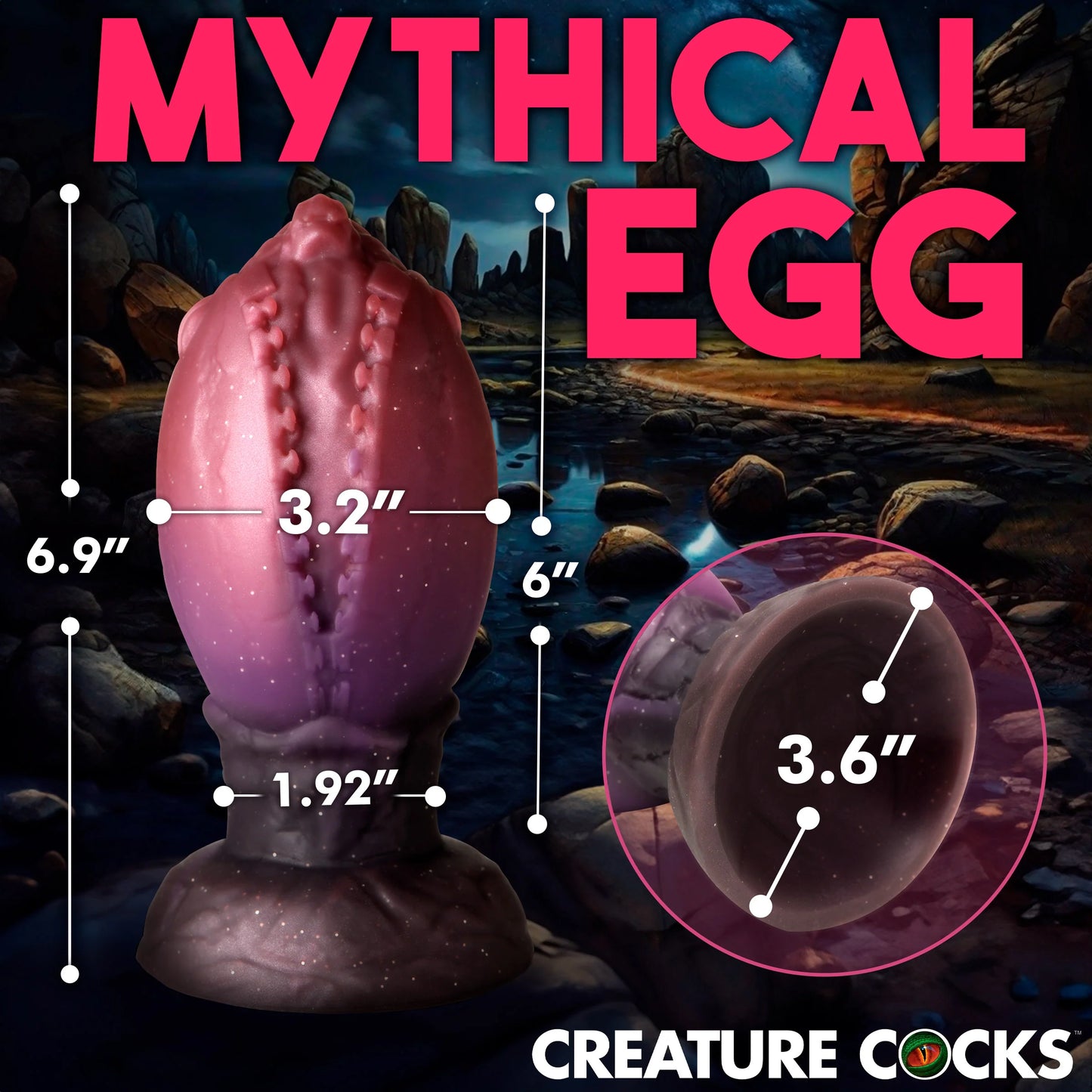 Creature Cocks Dragon Hatch in Extra Large measurements | Kinkly Shop