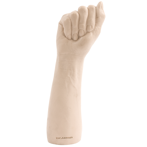 The Doc Johnson Belladonna's Bitch Fist has a closed fist with all five fingers next to one another. It's a very wide dildo. | Kinkly