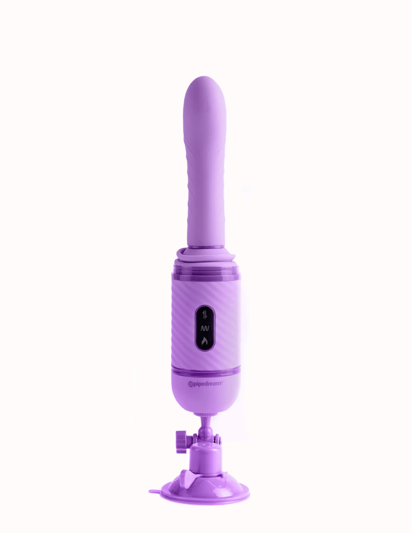 GIF showcases the Fantasy For Her Love Thrust Her turned on, thrusting the dildo in and out of the air. | Kinkly Shop