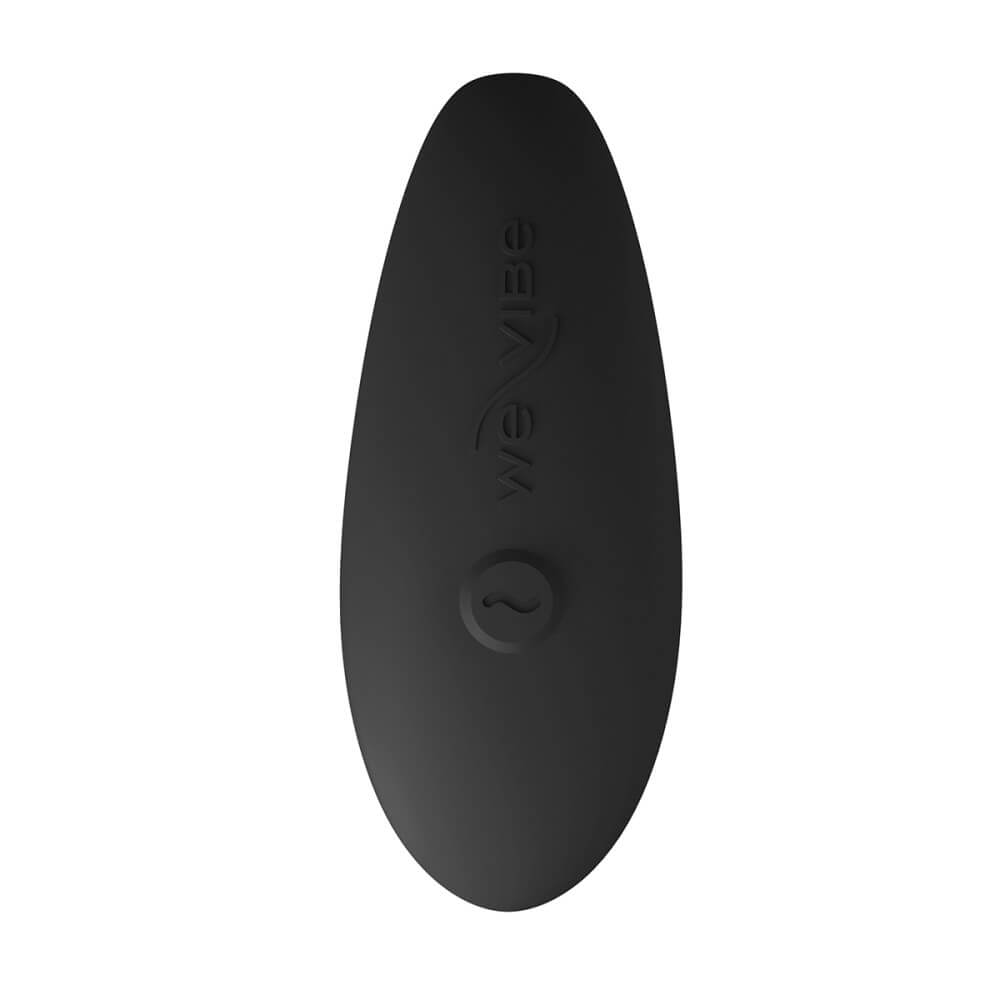 Top-down view of the clitoral end of the We-Vibe Sync Lite, showcasing the single button on the top of the vibrator. | Kinkly Shop