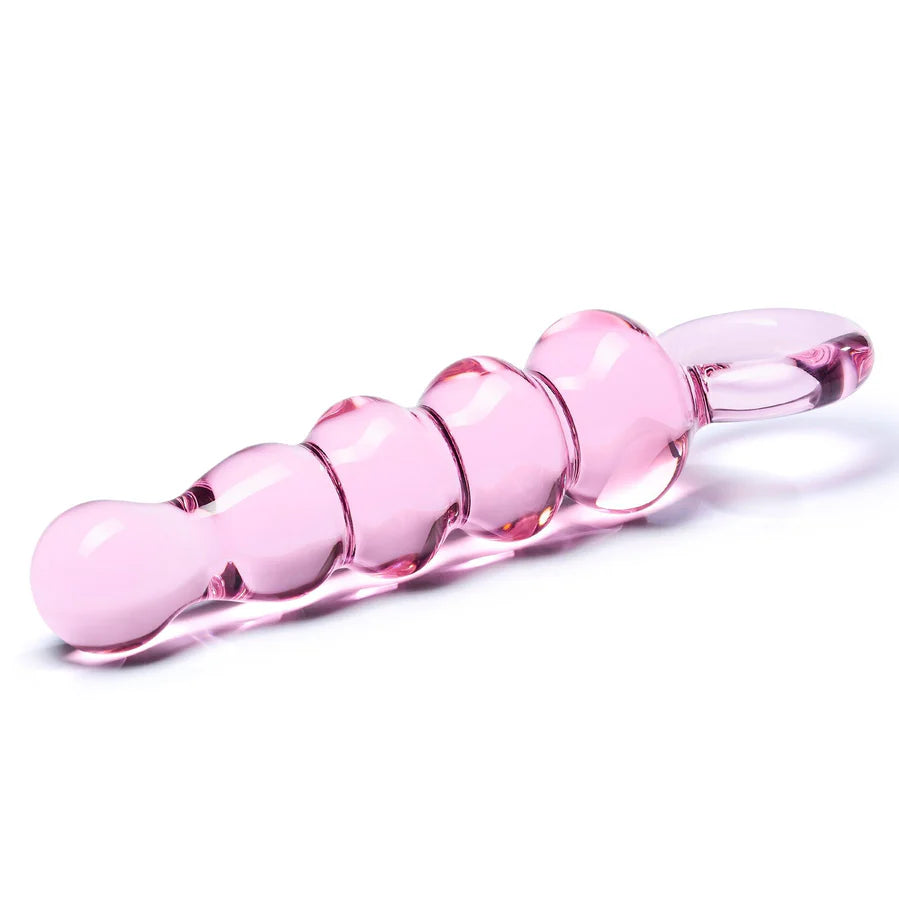 Side view of the Glas Quintessence showcases how the dildo gets progressively thicker from tip to base | Kinkly Shop