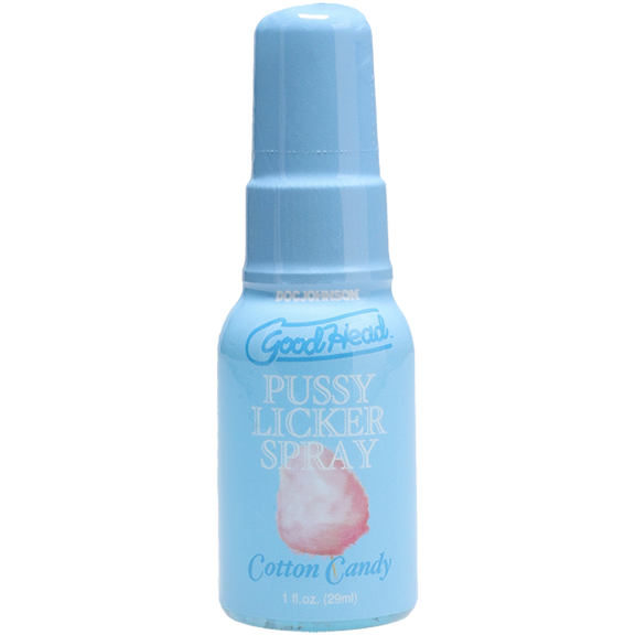 The bottle of the GoodHead Pussy Licker Spray in Cotton Candy | Kinkly