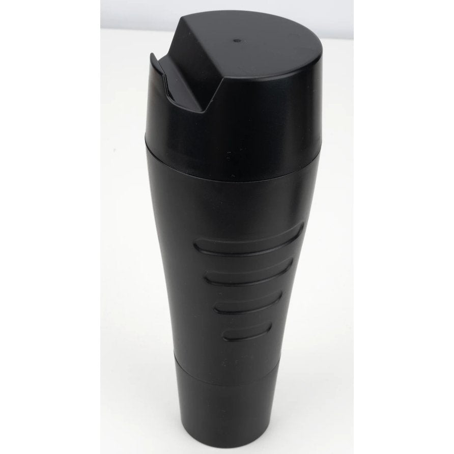 The Cousins Group Hard Case Pussy stroker in its case. The lid is screwed on, but the cap shows off the ledge that allows it to function as a phone stand. | Kinkly Shop