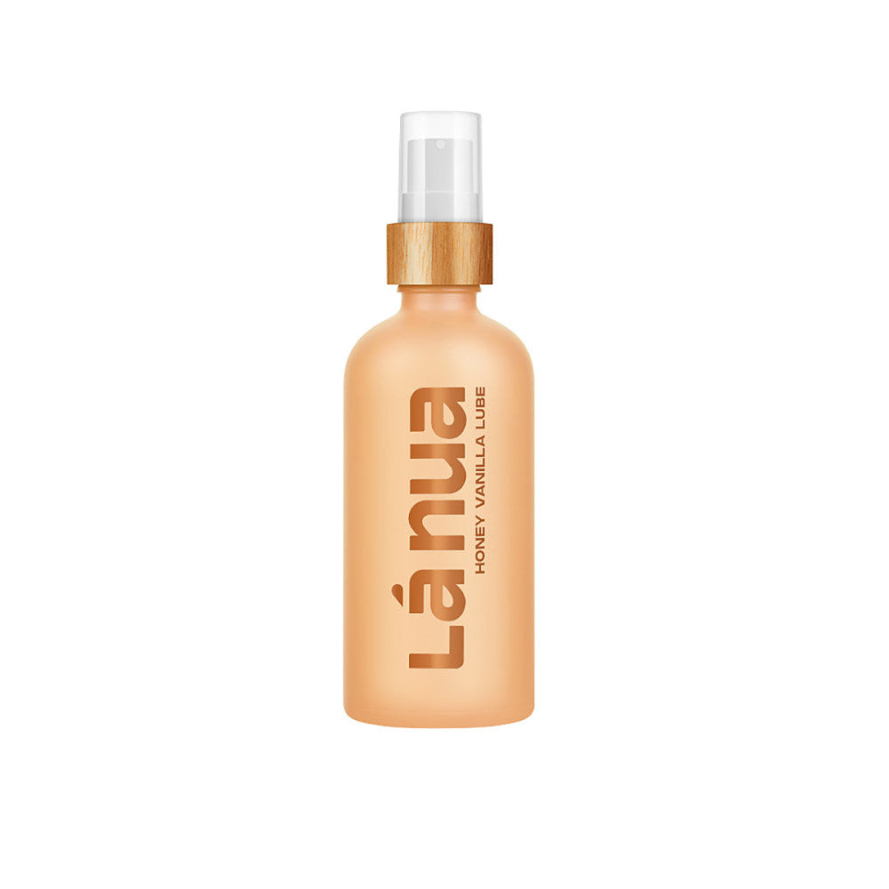 La Nua Water-Based Flavored Lubricant - 100ml in Honey Vanilla. It's in a beige bottle. | Kinkly Shop
