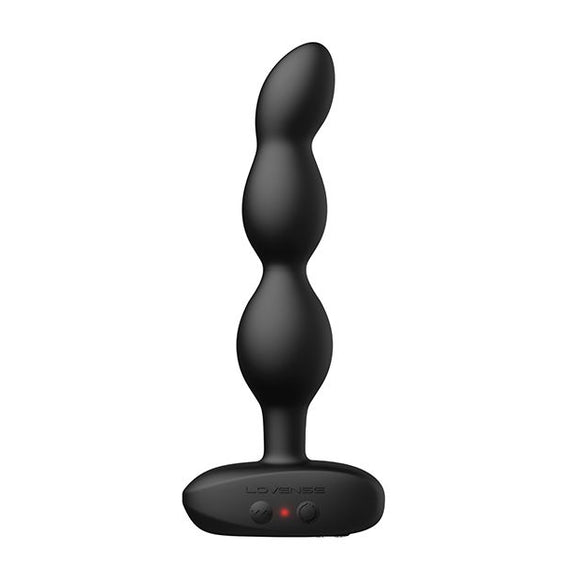 The Lovense Ridge up against a plain white background. It has a light at the base of the toy that glows red while on. | Kinkly Shop