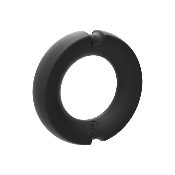 The Merci The Paradox in front of  plain white background. It's a black, silicone-covered cock ring. | Kinkly Shop