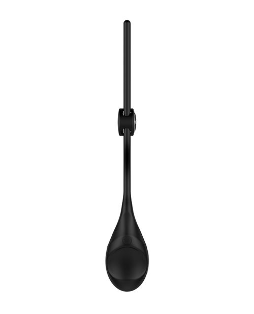 Side view of the Nexus Forge Lasso Vibrating Ring. The tails/strands of the Nexus Forge Lasso Vibrating Ring are extremely slender compared to the vibrating motor of the toy. | Kinkly Shop
