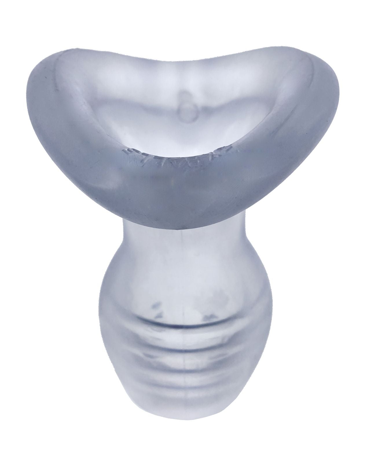 Close-up on the external opening of the Oxballs Glowhole. It is gently rounded to fit nicely between the cheeks without poking into them, and it also includes rounded, soft edges for comfort during wear. | Kinkly Shop