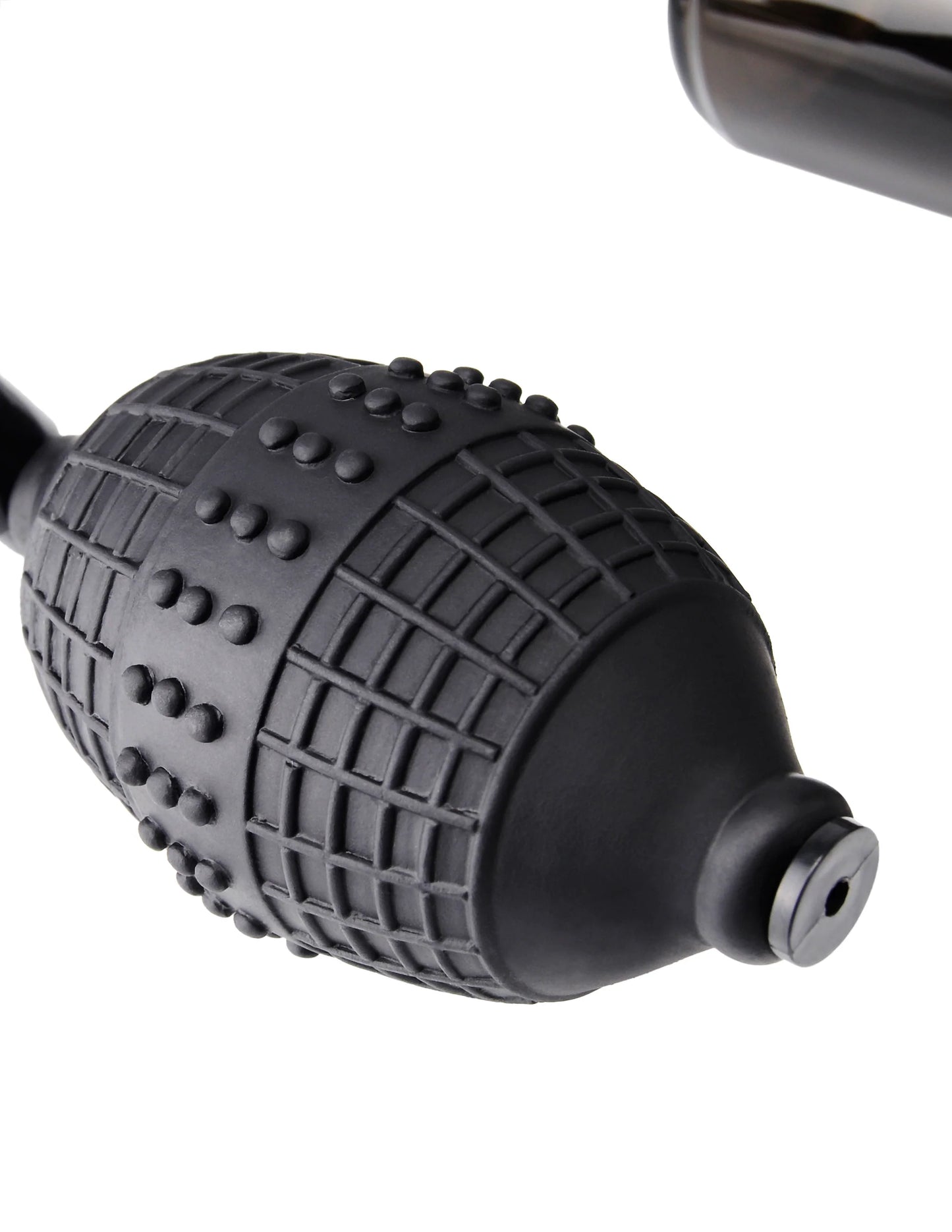 Close-up on the air inflation bulb of the Euro Pump. It's textured to make for easier gripping and handling. | Kinkly Shop