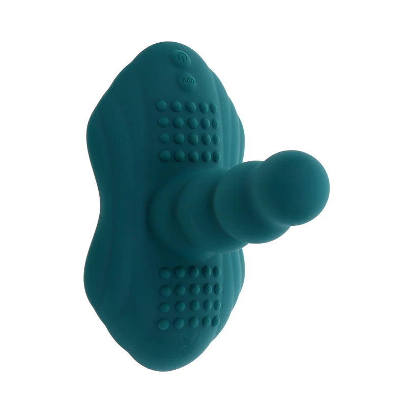 Top-down view of the Playboy Have A Seat really showcases the textured design of the base of the toy for additional sensation while grinding. | Kinkly