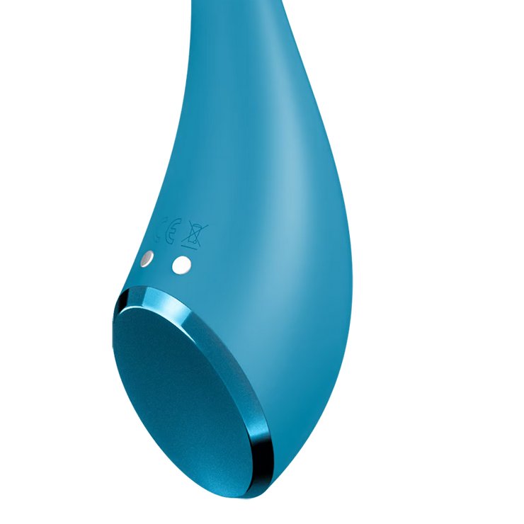 Close-up on the base of the Satisfyer G-Spot Flex 5, showcasing the charging ports at the base of the toy. | Kinkly Shop