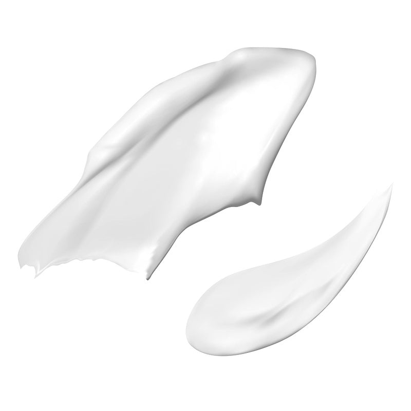 A swatch of the Shunga Kissable Massage Cream, showcasing that the massage cream has a white, creamy texture to it | Kinkly Shop