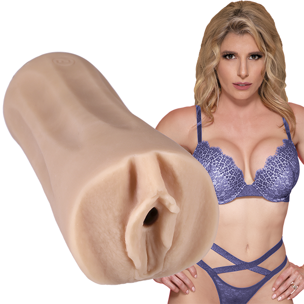 Cory Chase shown in lingerie next to the Signature Strokers - Cory Chase | Kinkly
