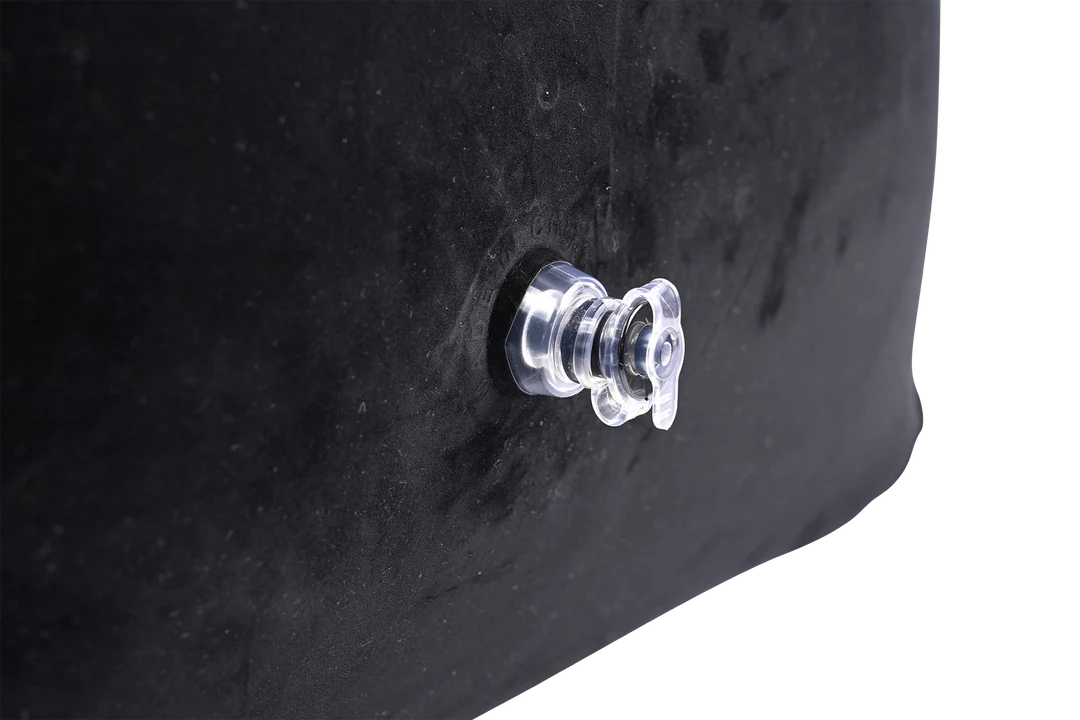 Close-up of the inflation nozzle on the Sportsheets Inflatable Positioner Plus. | Kinkly Shop