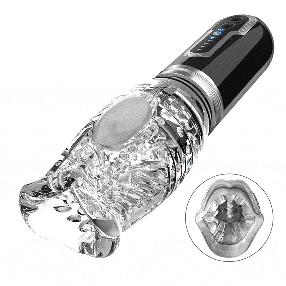 GIF showcases The Male Rose 3: Thrusting, Rotating & Vibrating in action. It rotates, thrusts in and out, and vibrates all at the same time. | Kinkly Shop