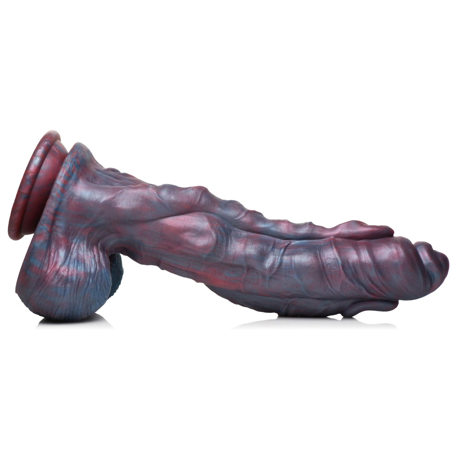 Side view of the Creature Cocks Hydra really shows how textured and veined the dildo is. | Kinkly Shop