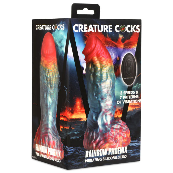 Packaging for the Creature Cocks Phoenix Vibrating Remote-Control Dildo | Kinkly Shop