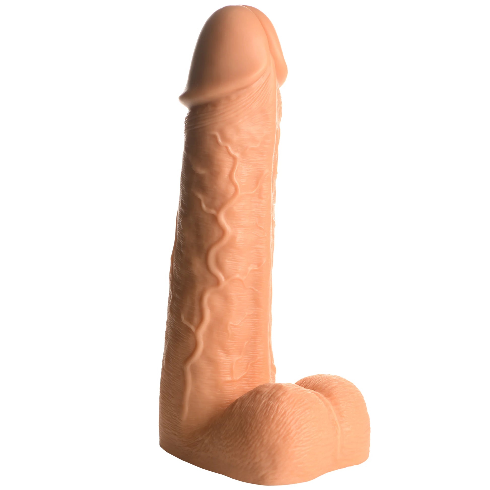 The Moby 2 Foot Tall Super Dildo in beige against a plain white background | Kinkly Shop