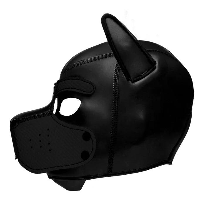 Side view of the Master Series Spike Puppy Hood. The ears protrude along with the snout. | Kinkly