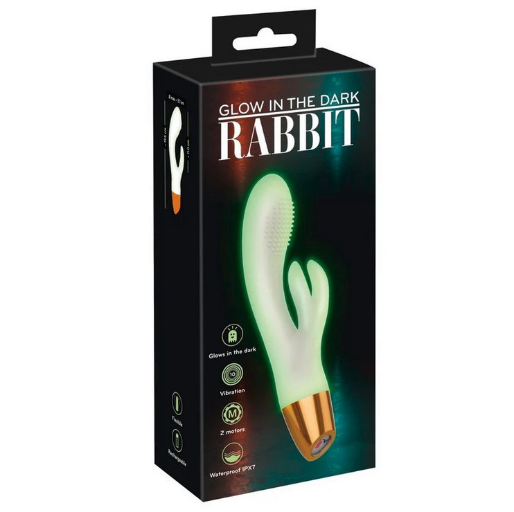 Glow-in-the-Dark Rabbit Vibrator Dual Motors for G-Spot & Clit Kinkly Shop Glow-in-the-Dark Rabbit Vibrator Dual Motors for G-Spot & Clit Kinkly Shop