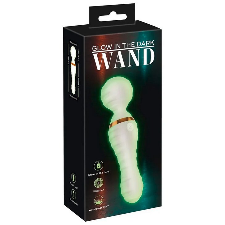 Glow-in-the-Dark Wand Vibrator Dual-Ended, 9 Modes & USB Kinkly Shop Glow-in-the-Dark Wand Vibrator Dual-Ended, 9 Modes & USB Kinkly Shop