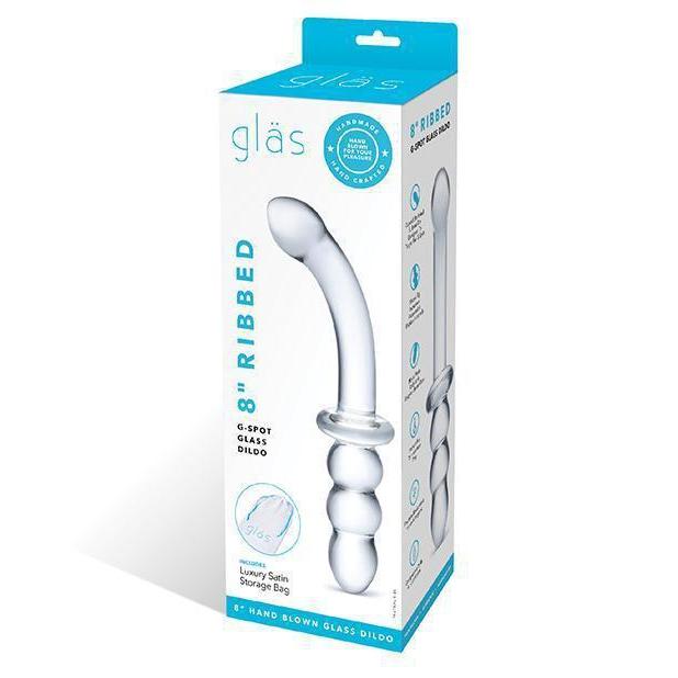 8" Glass Ribbed G-Spot - Kinkly Shop
